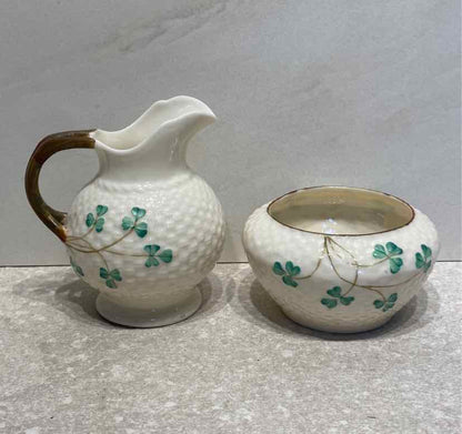 Belleek Sugar And Creamer