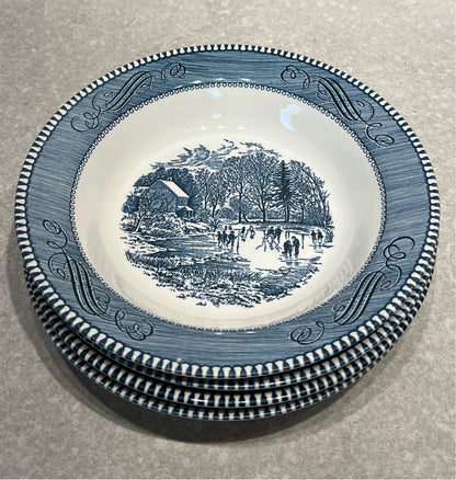 Set of 4 Currier And Ives Bowls