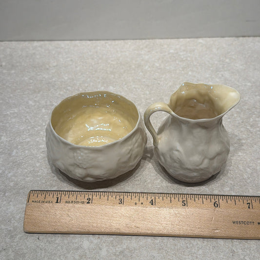 Belleek Sugar and Creamer