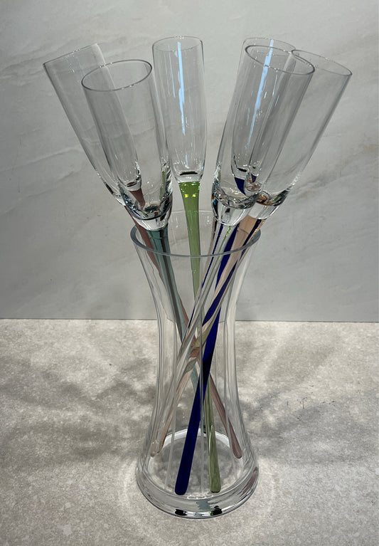 Set of 6 Glasses in Vase