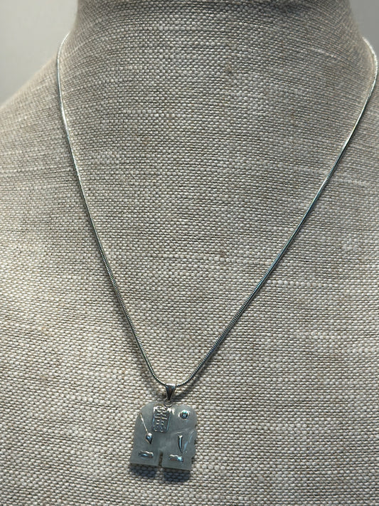 Sterling Necklace & Jade Pendant