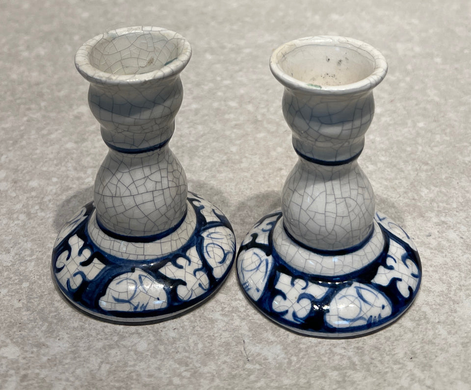 Set of 2 Dedham Pottery Candleholders