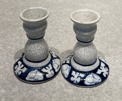 Set of 2 Dedham Pottery Candleholders