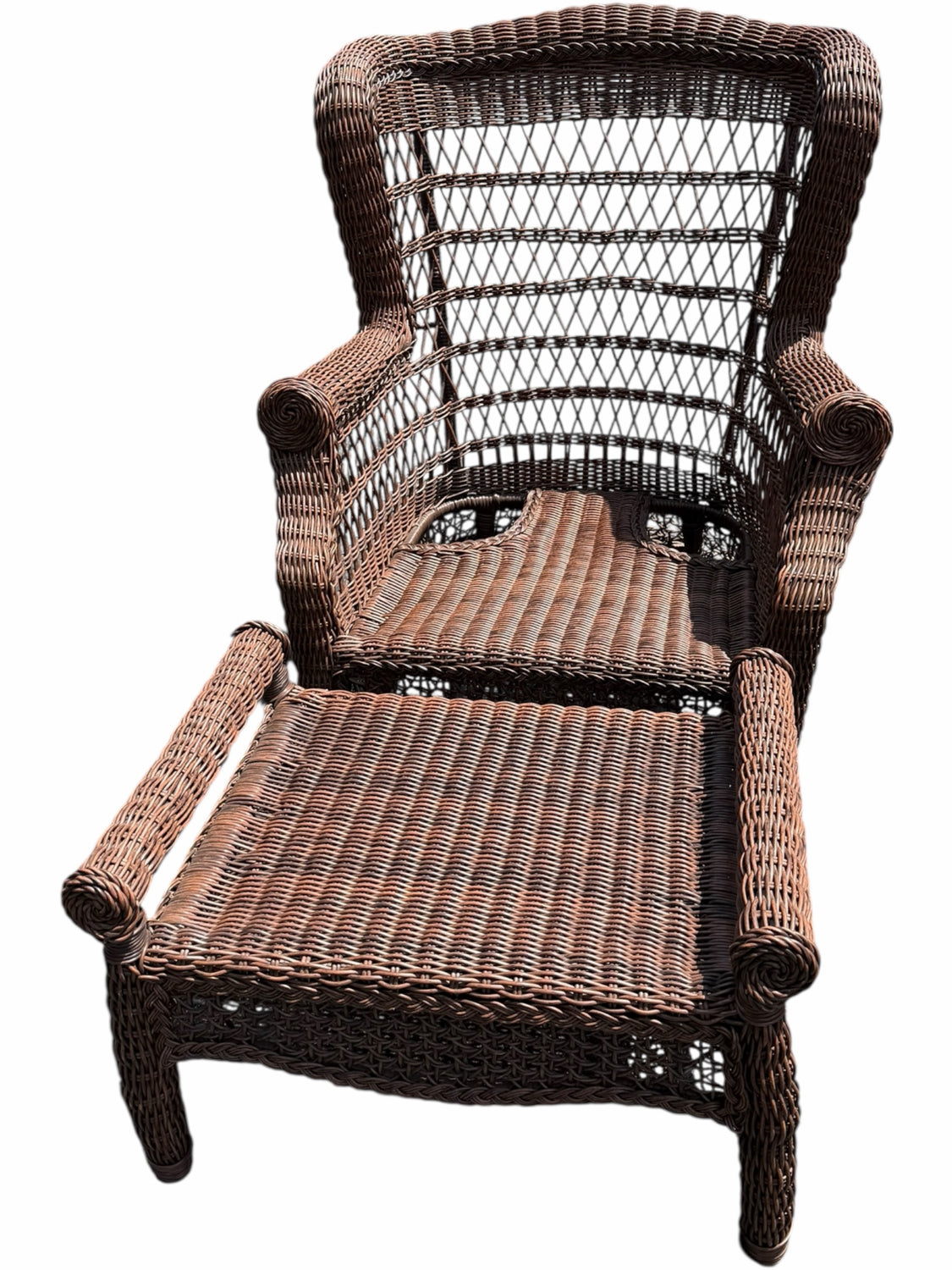 Wicker Chair And Ottoman