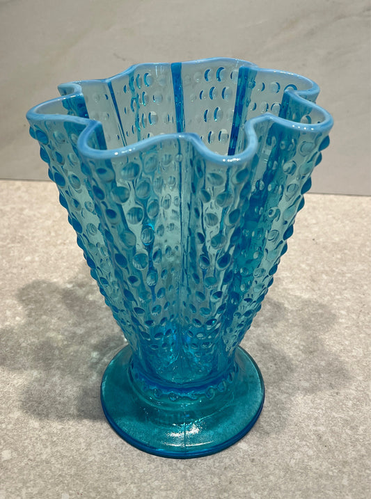Fenton Blue Hobnail Vase