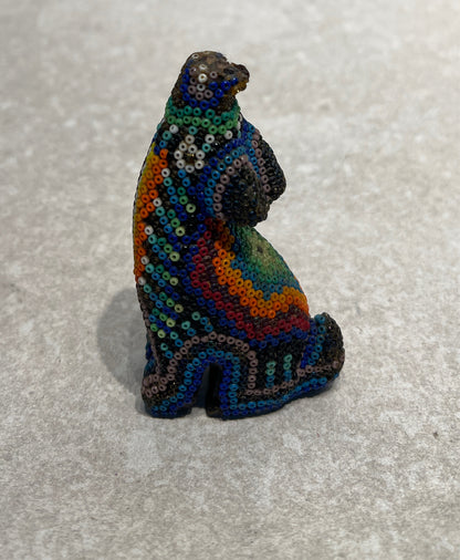 Huichol Beaded Howling Coyote