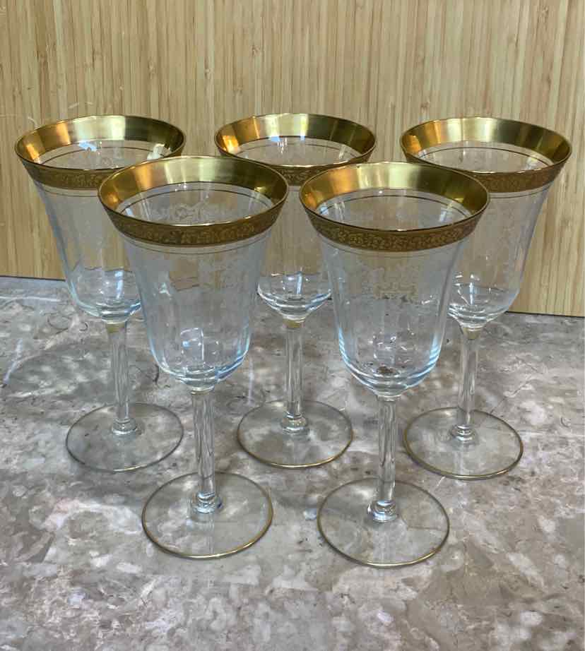 Set of 5 Etched Glasses