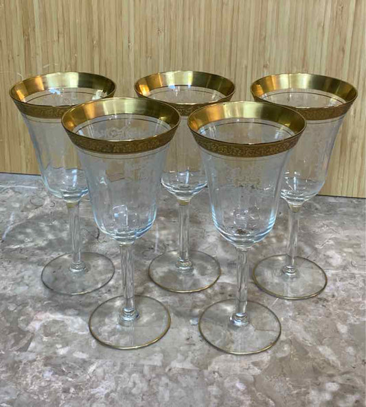 Set of 5 Etched Glasses