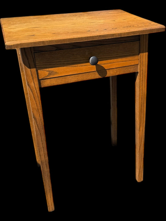 Oak End Table With Drawer