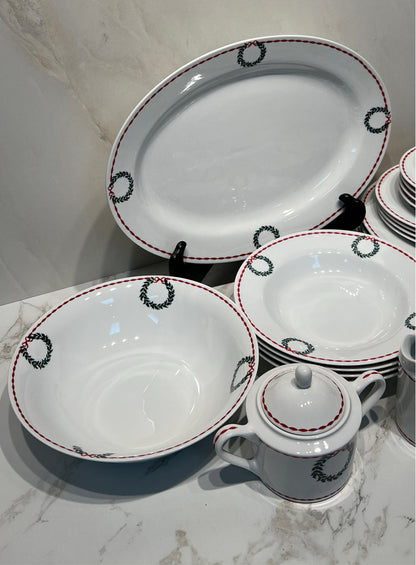 Laura Ashley Holly Wreath Dinnerware Set
