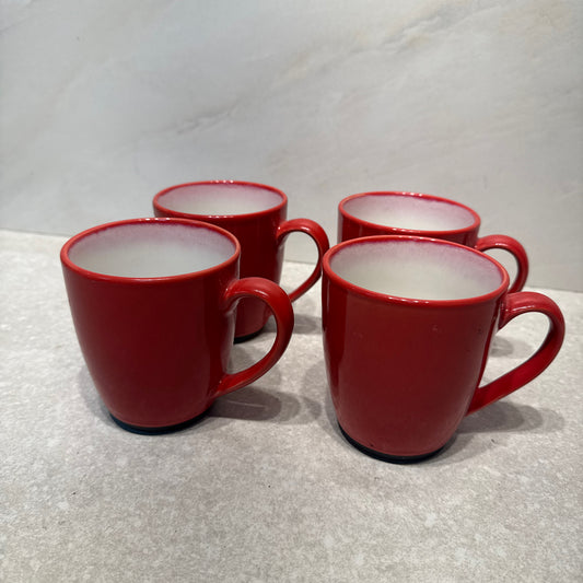 Set of 4 Red Mugs
