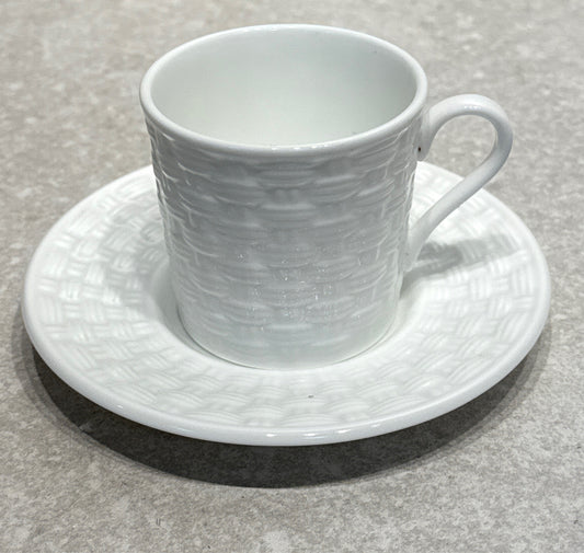 Belleek Basketweave Cup and Saucer