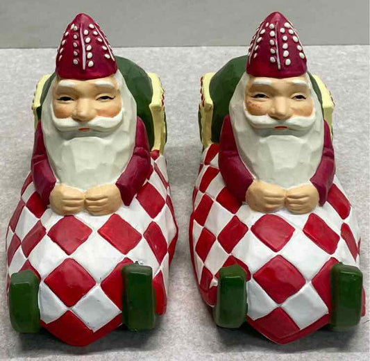 Pair Of Santa Candle Holders