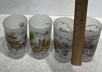 Set of 4 Currier and Ives GLasses