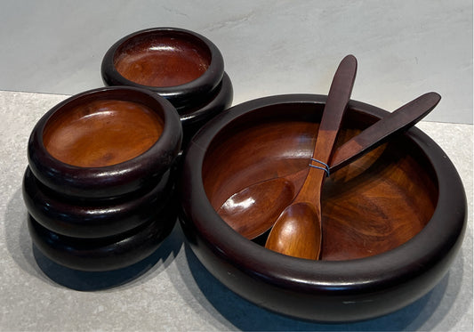 Wooden Salad Bowl Set