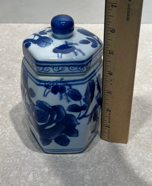 Covered Blue Jar