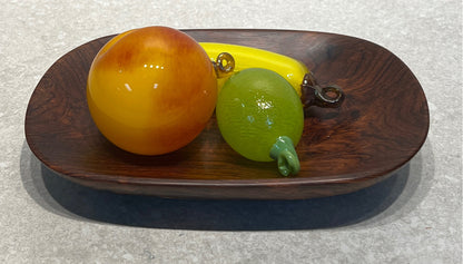 Wooden Bowl and 3 Fruits