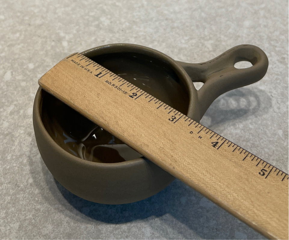 Pottery Signed Handled Bowl