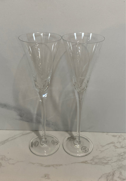 Set of 2 Lenox Champagne Flutes