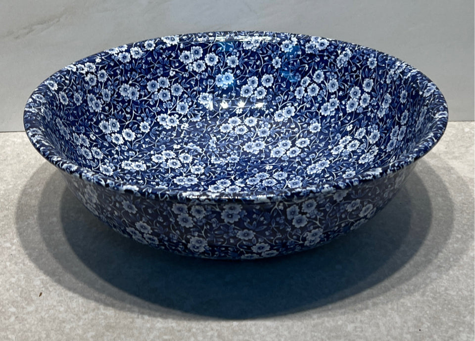 Large Calico Blue Bowl