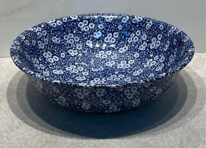 Large Calico Blue Bowl