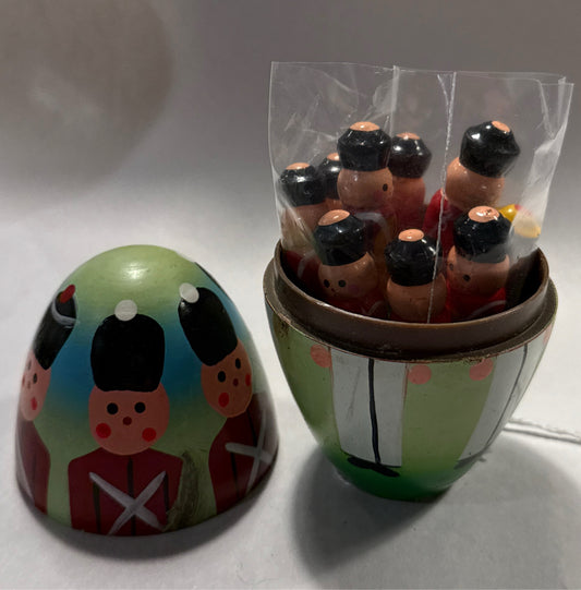 Wooden Toy Soldiers Nesting Egg