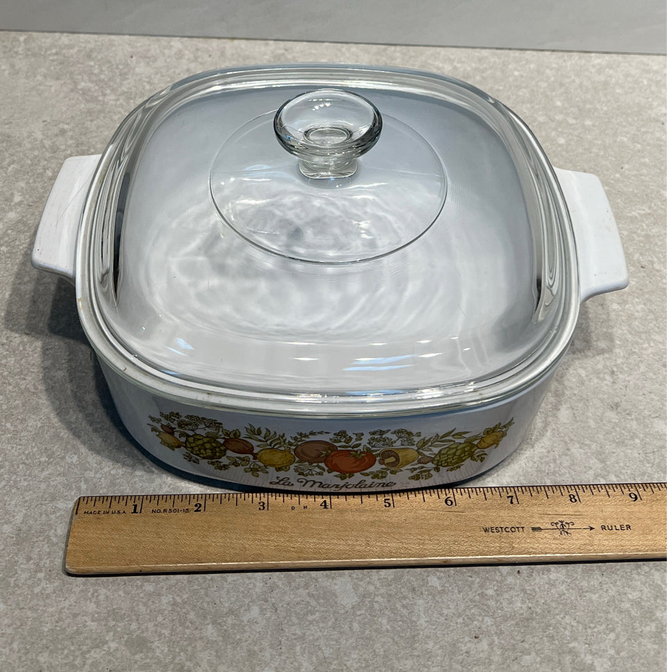Covered Corning Ware Bowl