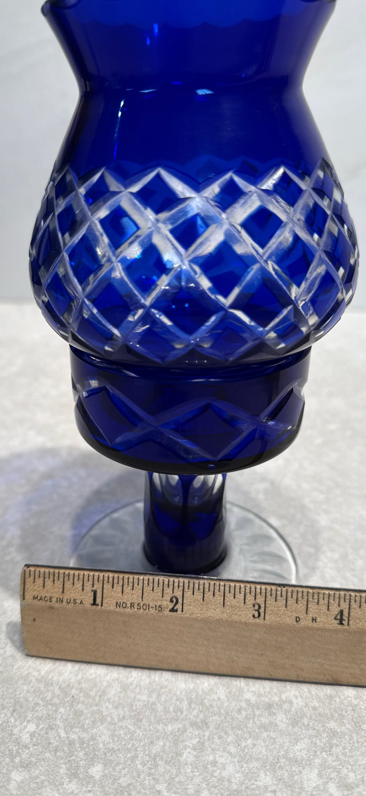 Cobalt Blue Hurricane Lamp