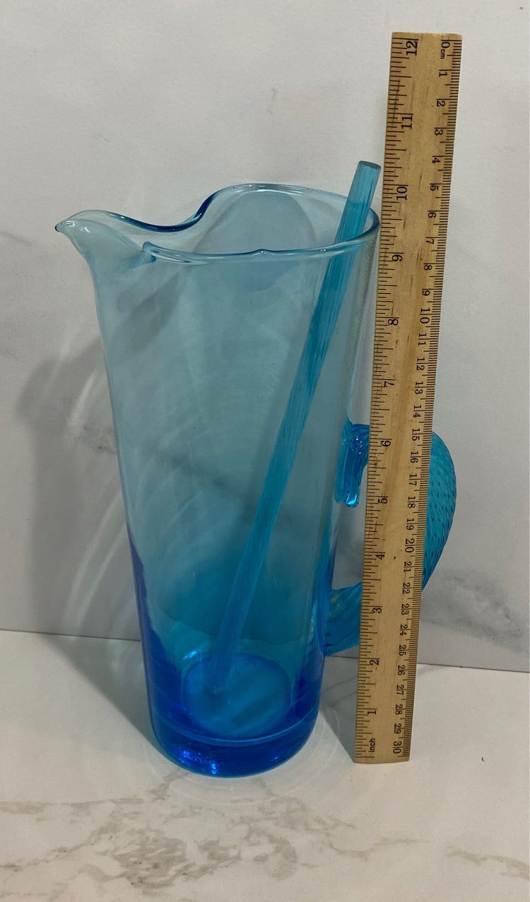 Blue Decanter With Stirrer