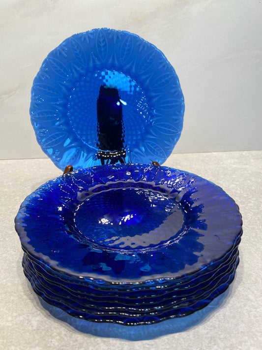 Set of 8 Blue Plates