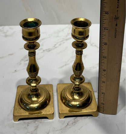 Set of 2 Brass Candleholders
