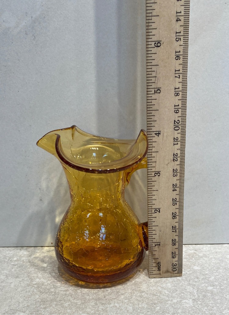 Amber Crackle Pitcher