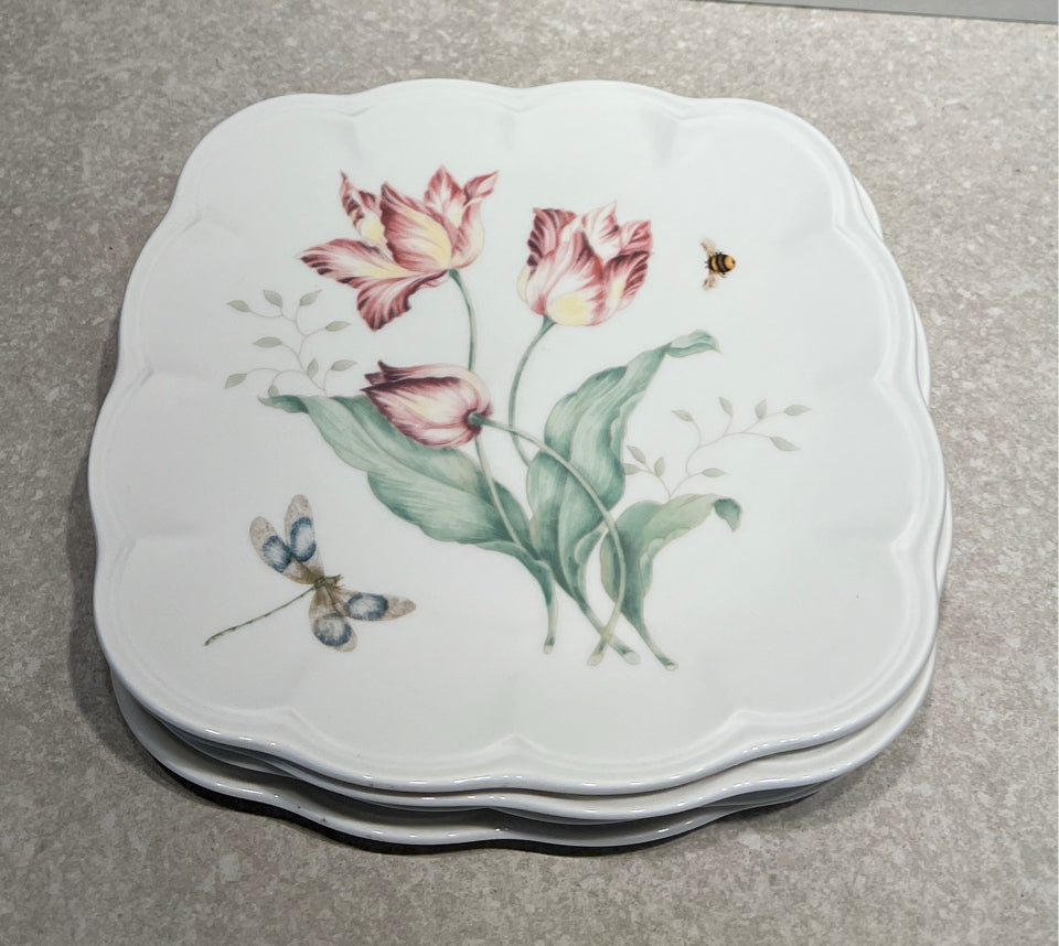 Set of 5 Butterfly Meadow Square Plates