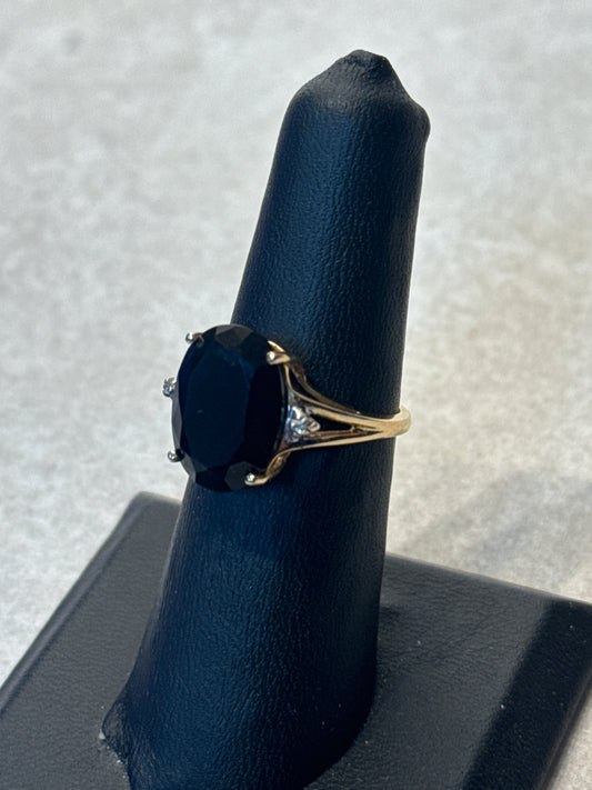14K Gold Diamond Ring Sz 6.5
