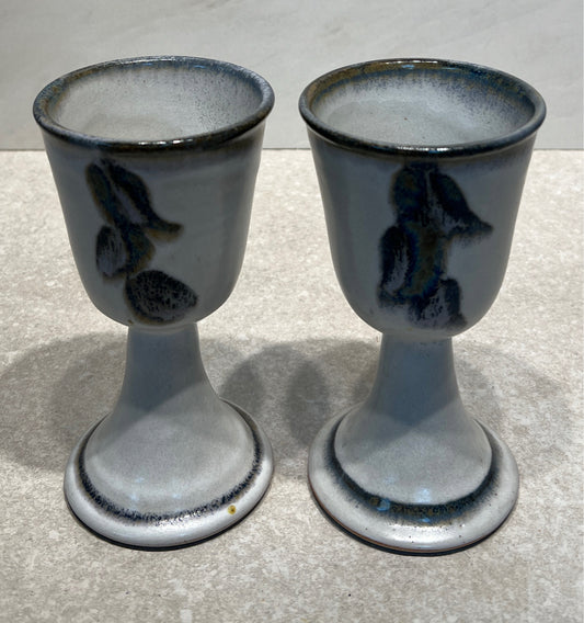 Set of 2 Pottery Goblets