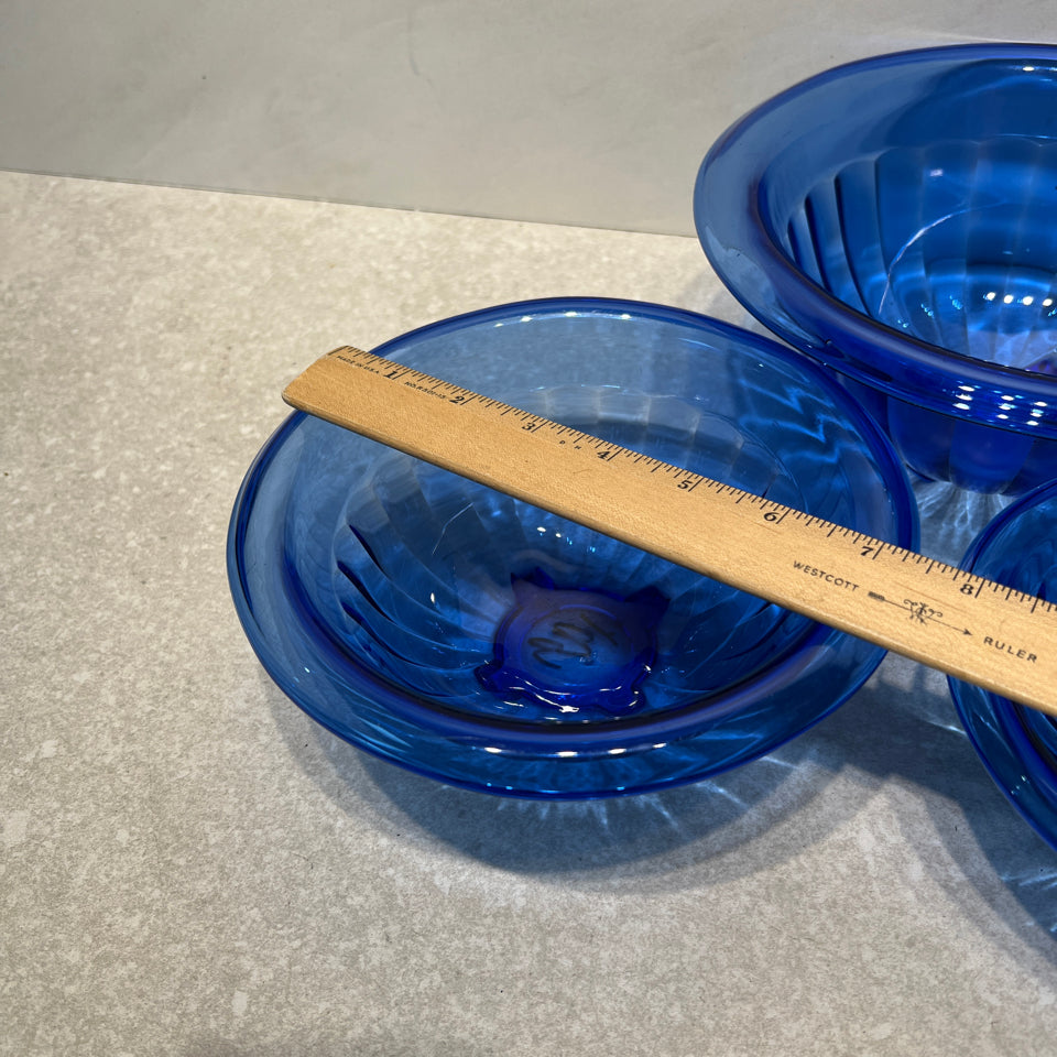 Set of 3 Blue Bowls