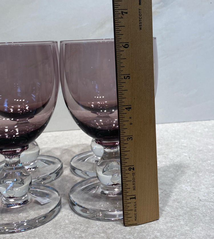 Set of 4 Dansk Amethyst Glasses