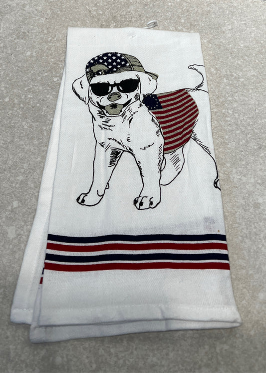 American Dog Tea Towel