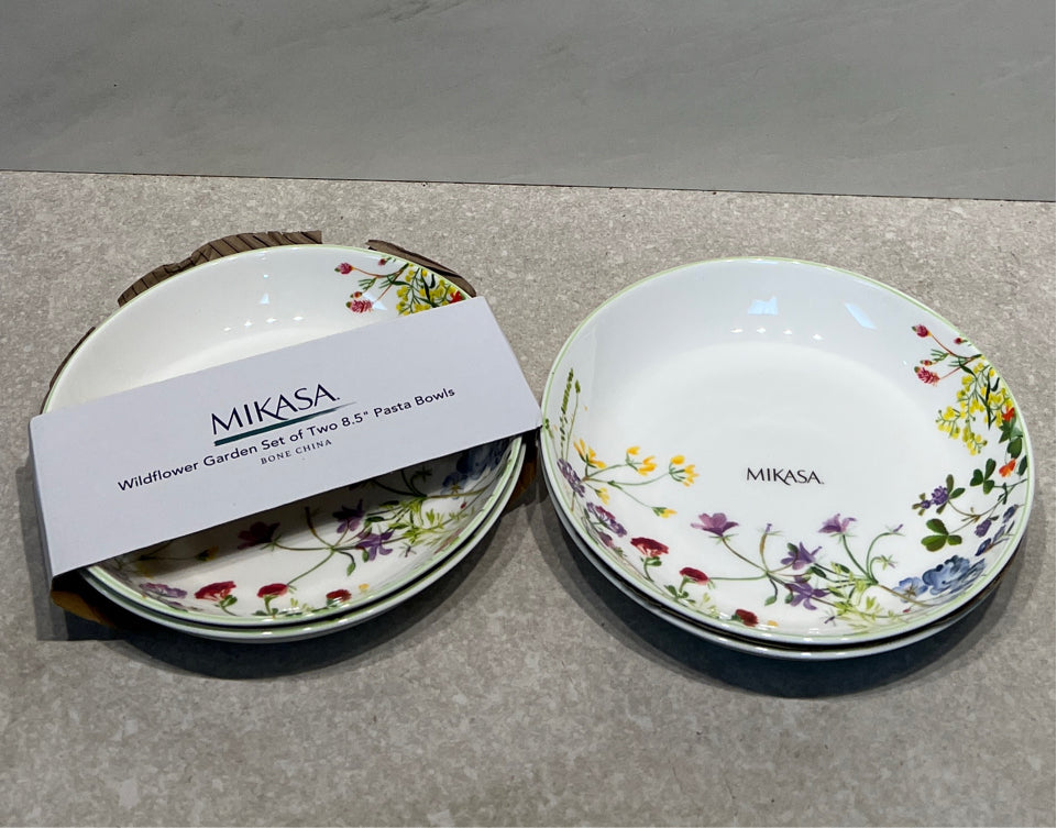Set of 4 Mikasa Wildflower Garden Pasta Bowls