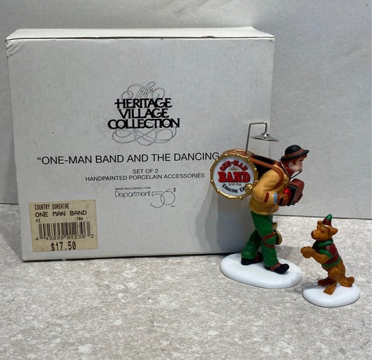 Dept. 56 One-Man Band and the Dancing Dog