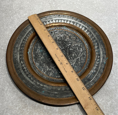 Antique Silver Tone & Copper Plate