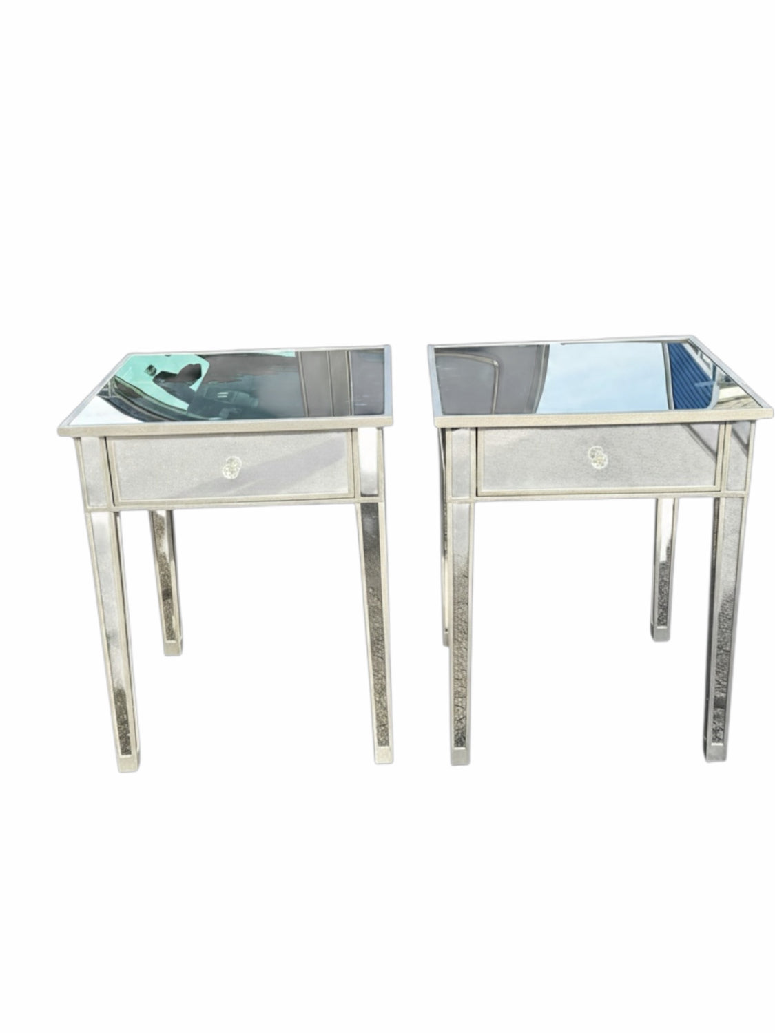 Set of 2 Mirrored End Tables