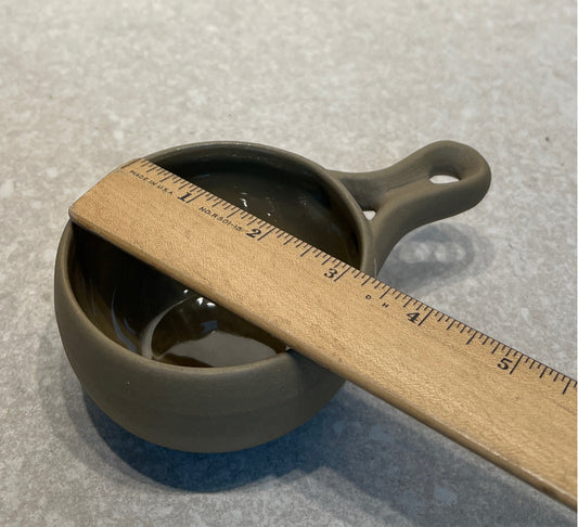 Pottery Signed Handled Bowl