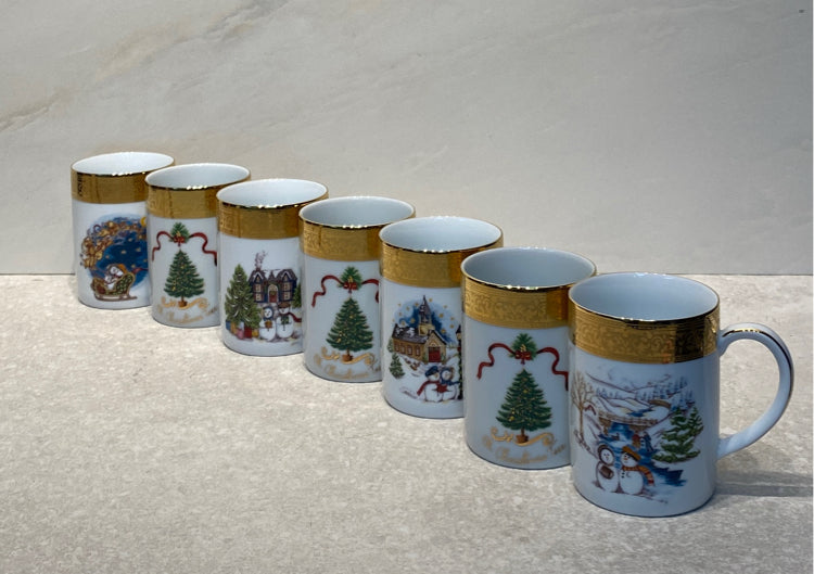 Set of 7 Holiday Mugs