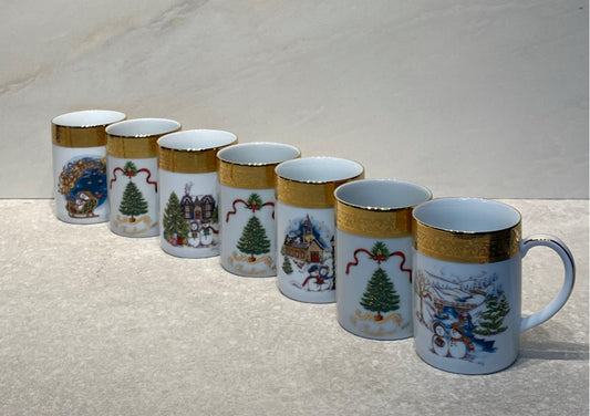 Set of 7 Holiday Mugs