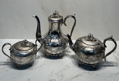 Coffeepot, Teapot, & Sugar Bowl