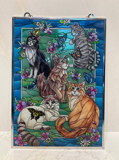 Cat Stain Glass Decor