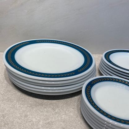 Pyrex Turquoise Laurel  Leaf  - 18 Plates
