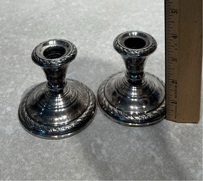 Set of 2 Sterling Candle Holders