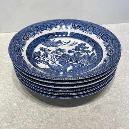 Set of 6 Blue Willow Bowls